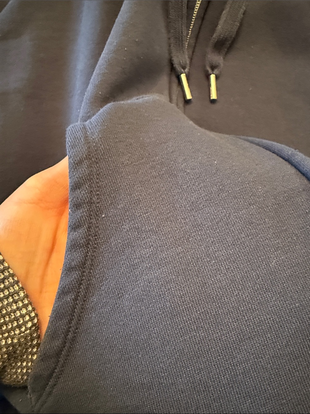 Alo Yoga Navy Blue Cropped Full Zip Hoodie Sweatshirt Logo Athleisure - Picture 12 of 14